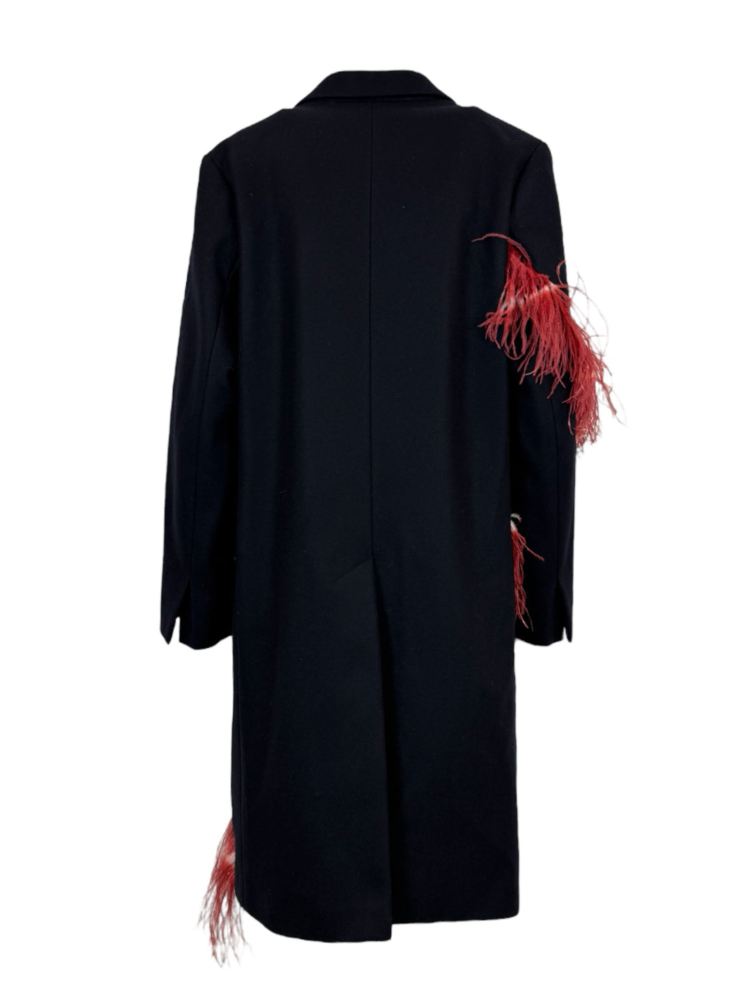 Dries Van Noten Size 36 Feather Trim Wool Blend Coat
