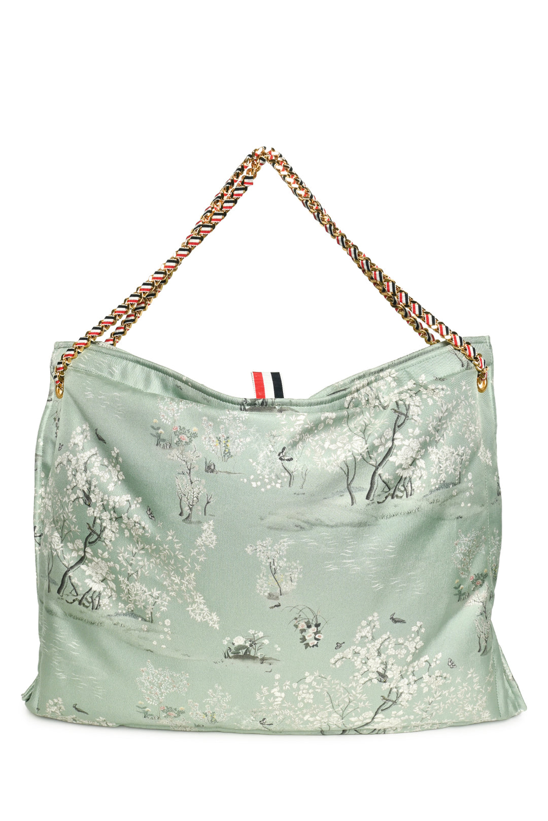 Thom Browne Printed Silk Toile Pillow Clutch With Chain