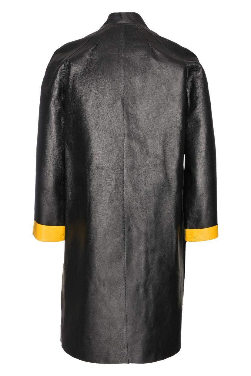 Marni Size 38 2012 Lamb Leather Button-up Coat