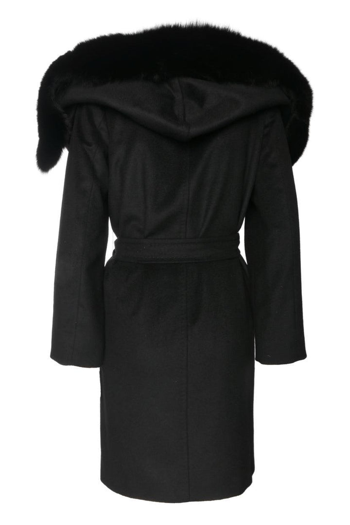 Max Mara Studio Size 36 Virgin Wool Fur Trim Coat