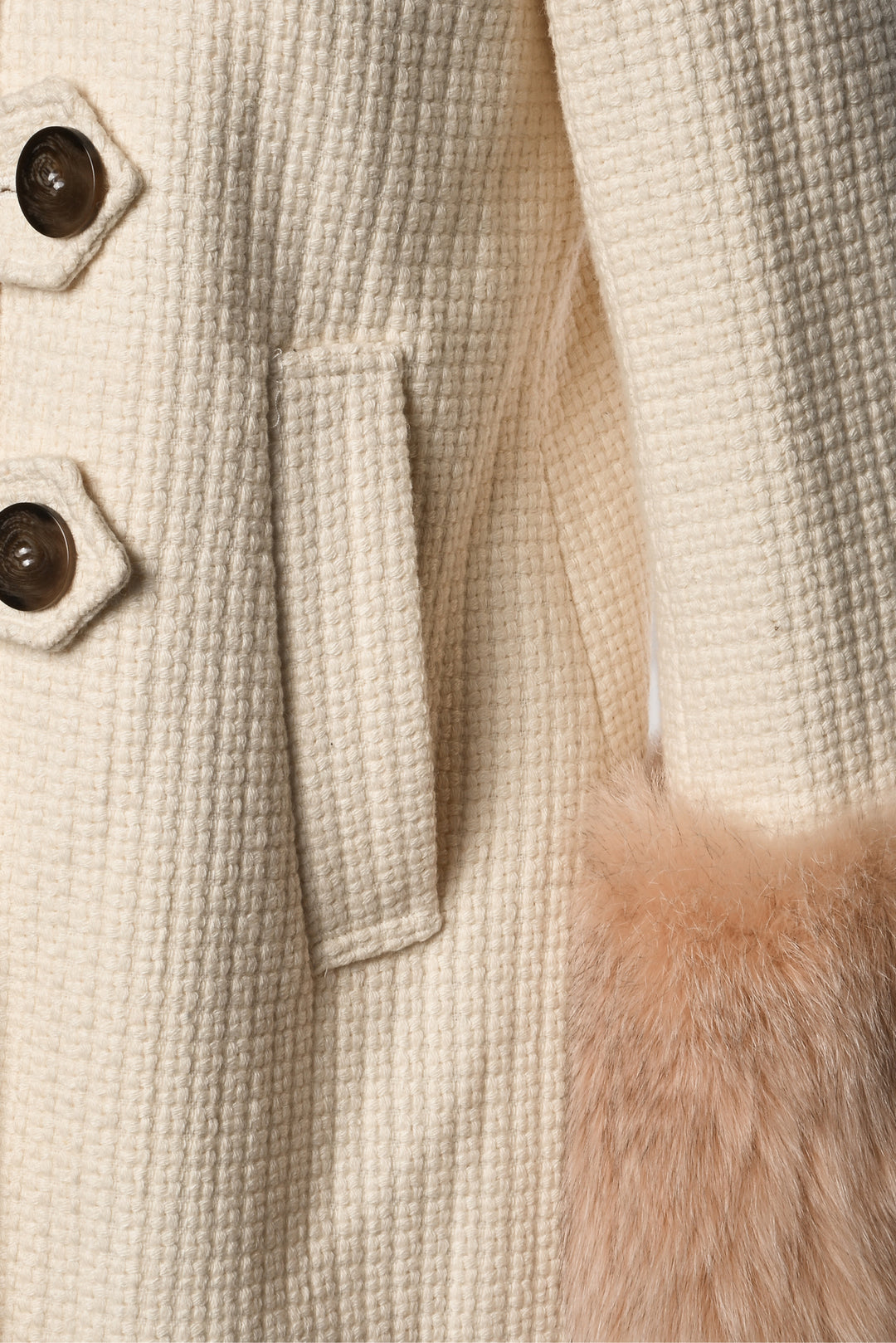 I Am The Happiest Girl In The World Rich Size S Fox Fur Trim Coat
