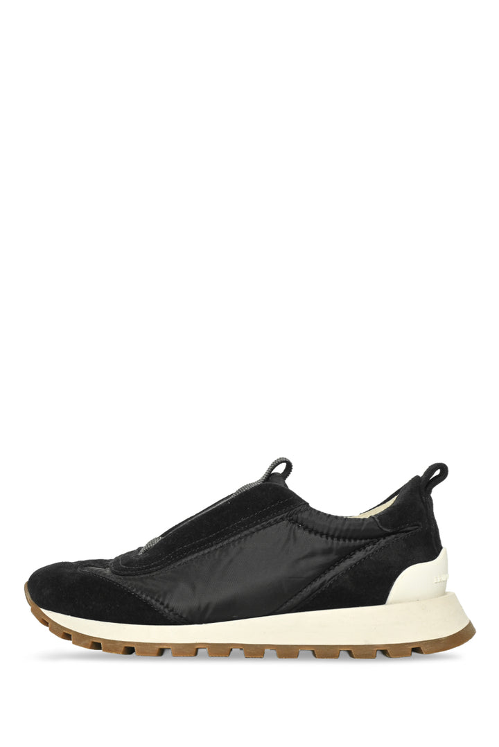 Brunello Cucinelli Size 37 Suede & Technical Fabric Slip On Sneaker