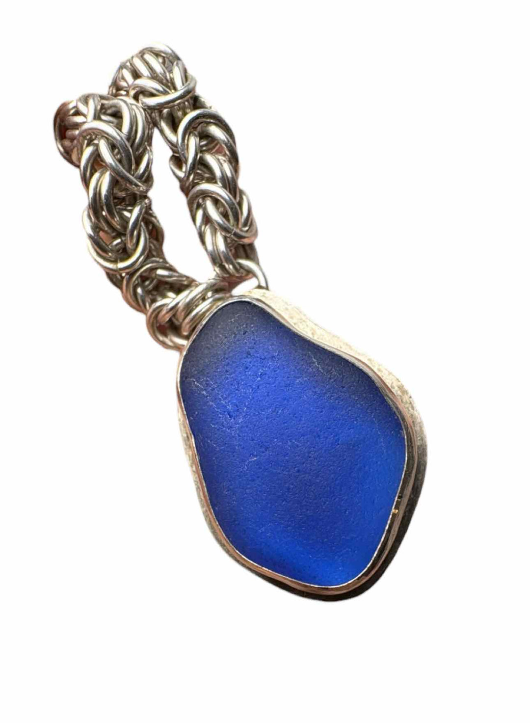 925 Necklace With Sea Glass Pendant