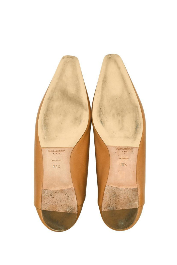 Saint Laurent Size 38 Chris Canvas & Leather Flats