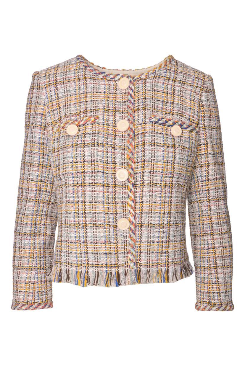 Chanel Size 36 2018 Multi-colour Tweed & Fringe Jacket