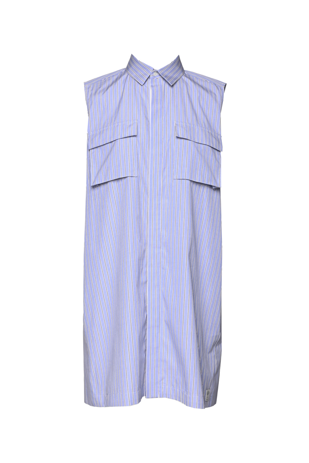 Sacai Size 4 Sleeveless Shirt Striped Dress