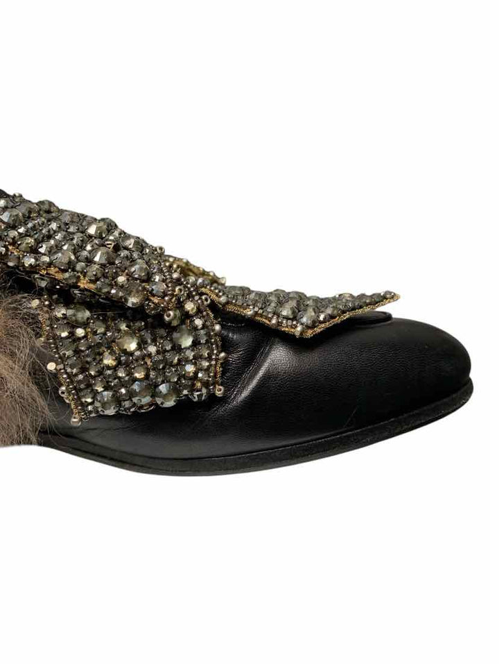 Gucci Size 40 Crystal Embellished Princetown Slippers