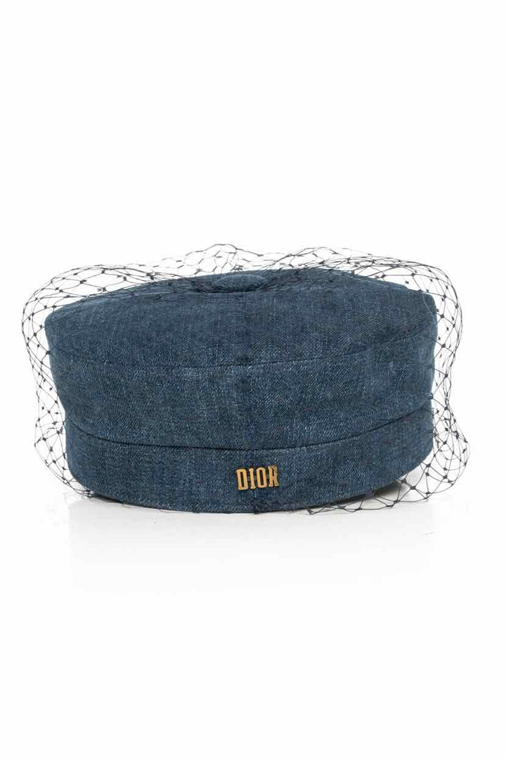 Christian Dior Mesh Leather Newsboy Hat