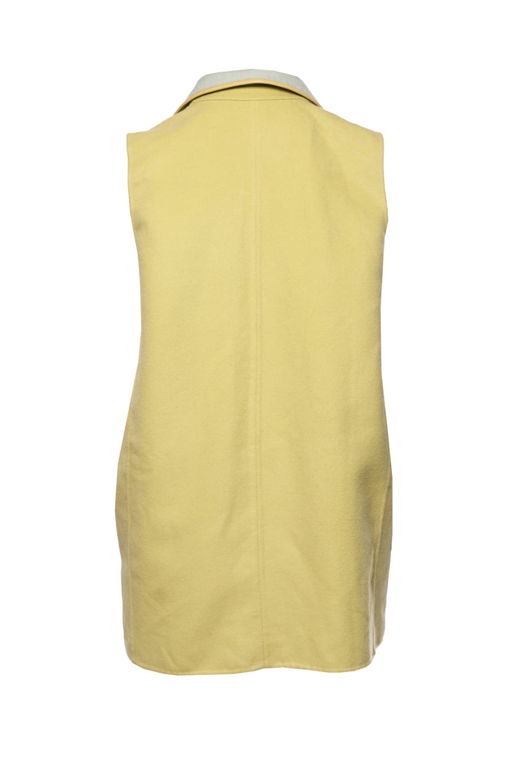 Loro Piana Size M Reversible Leather Trim Cashmere Midi Vest