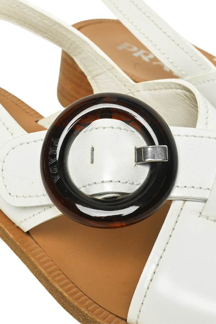 Prada Size 38.5 Leather Sandals