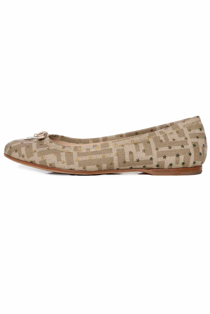 Fendi Size 37 Zucca Star FF Logo Ballet Flats