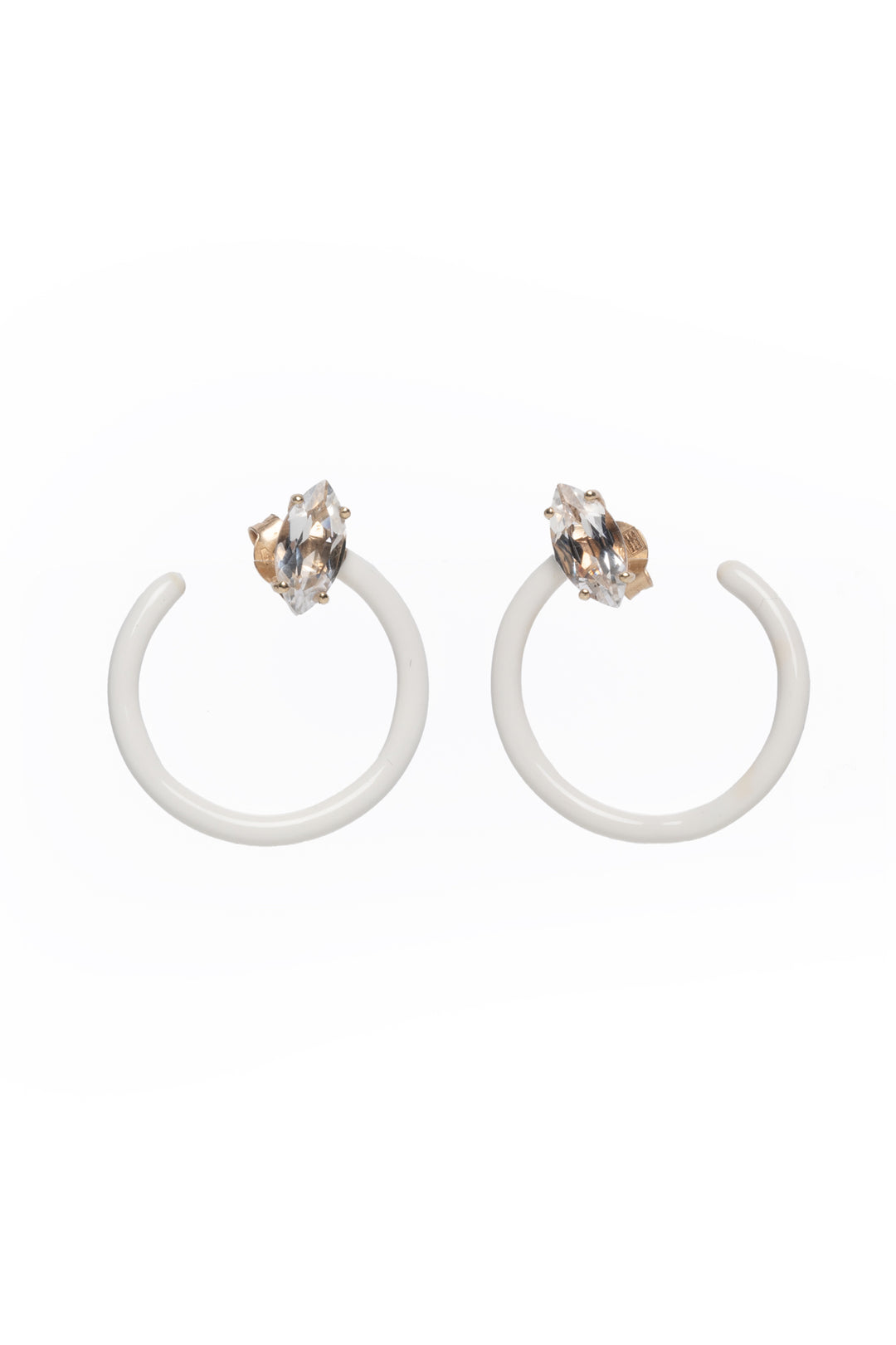 Bea Bongiasca Gold Quartz Tendril Hoop Earrings