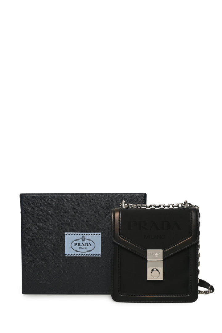 Prada 2021 Tessuto Flap Lock Chain Shoulder Bag
