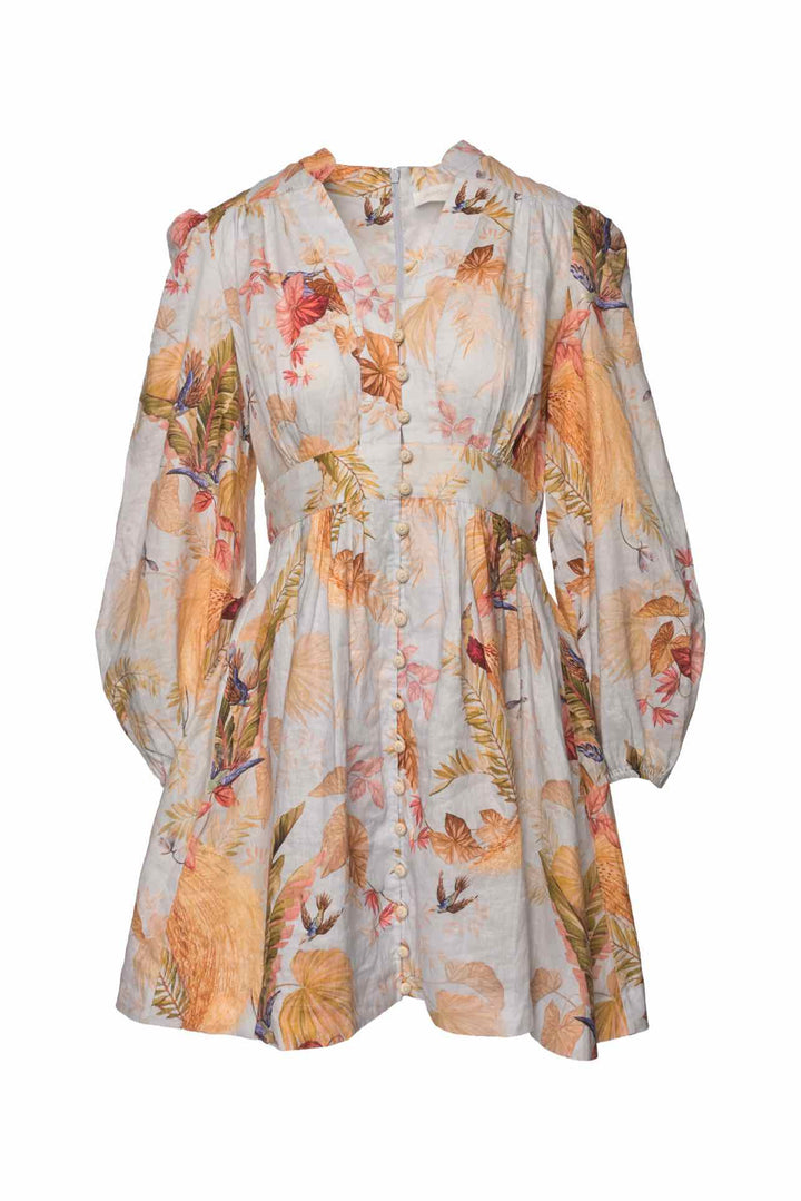 Zimmermann Size 2 Ascension Linen Mini Floral Dress
