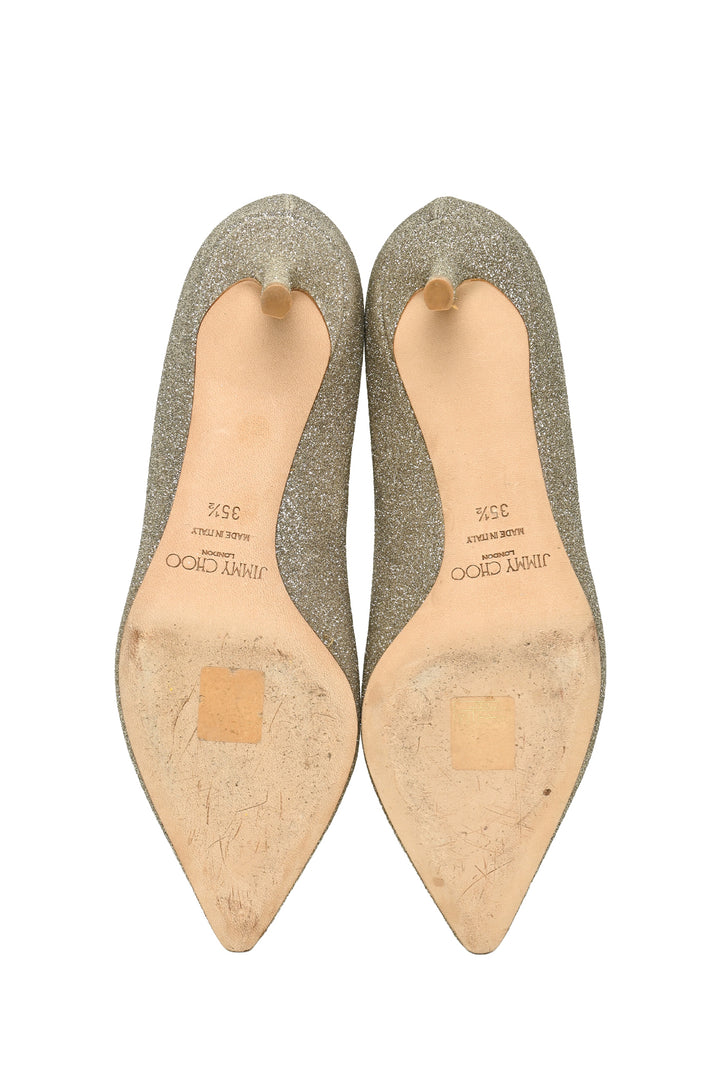 Jimmy Choo Size 35.5 Romy Glitter Pumps