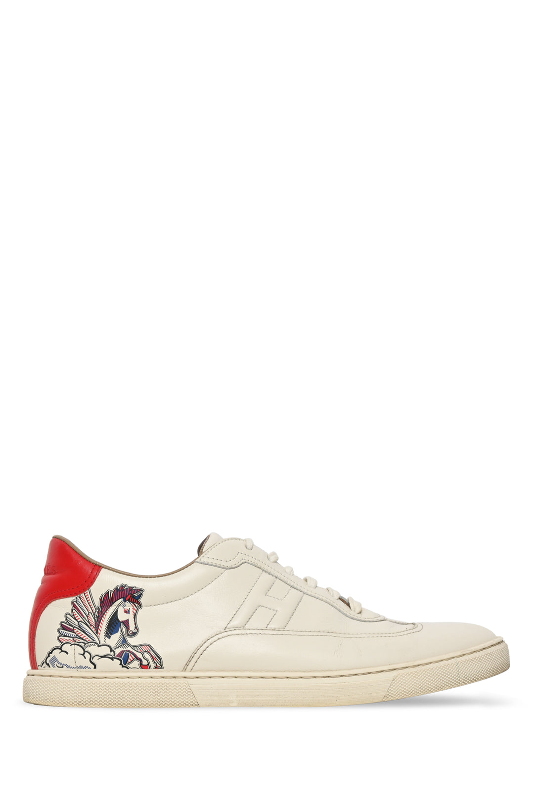 Hermes Size 41 Quicker Pegase Printed Leather Sneaker