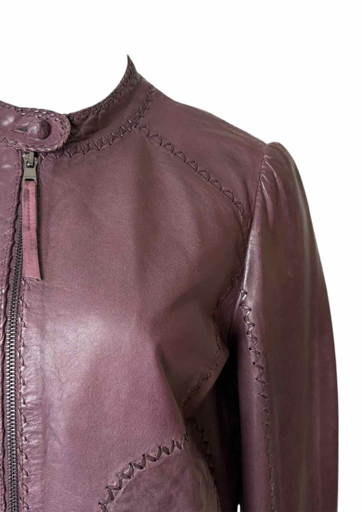 Marc Cain Size M Zip-up Leather Jacket