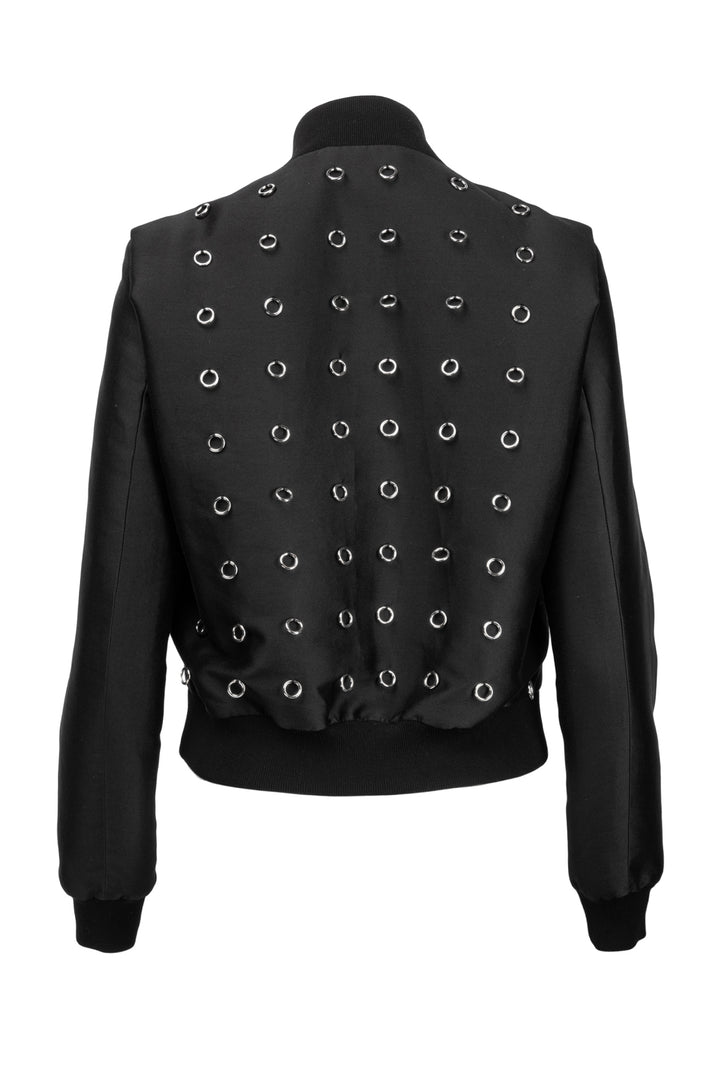 Stella Mccartney Size 2 2017 Elgin Metal Ring Bomber Jacket
