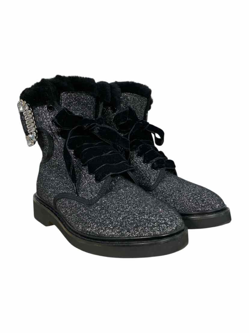 Roger Vivier Size 35 Viv' Rangers 45 Shearling Lined Ankle Boots