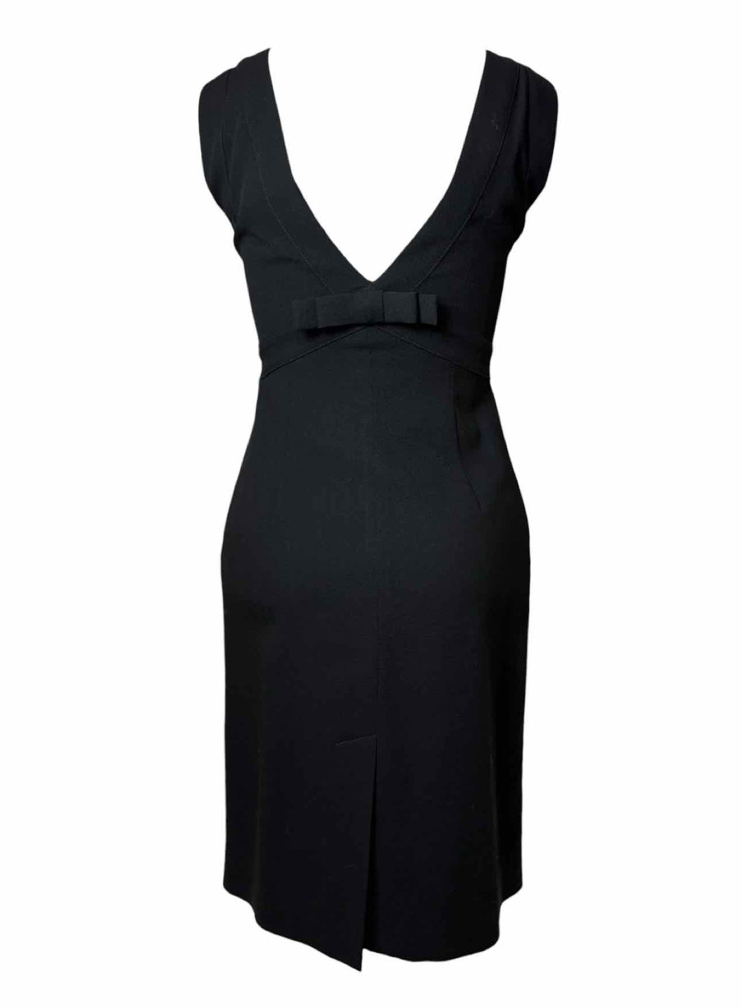 Valentino Size 40 Black Wool Sleeveless Dress