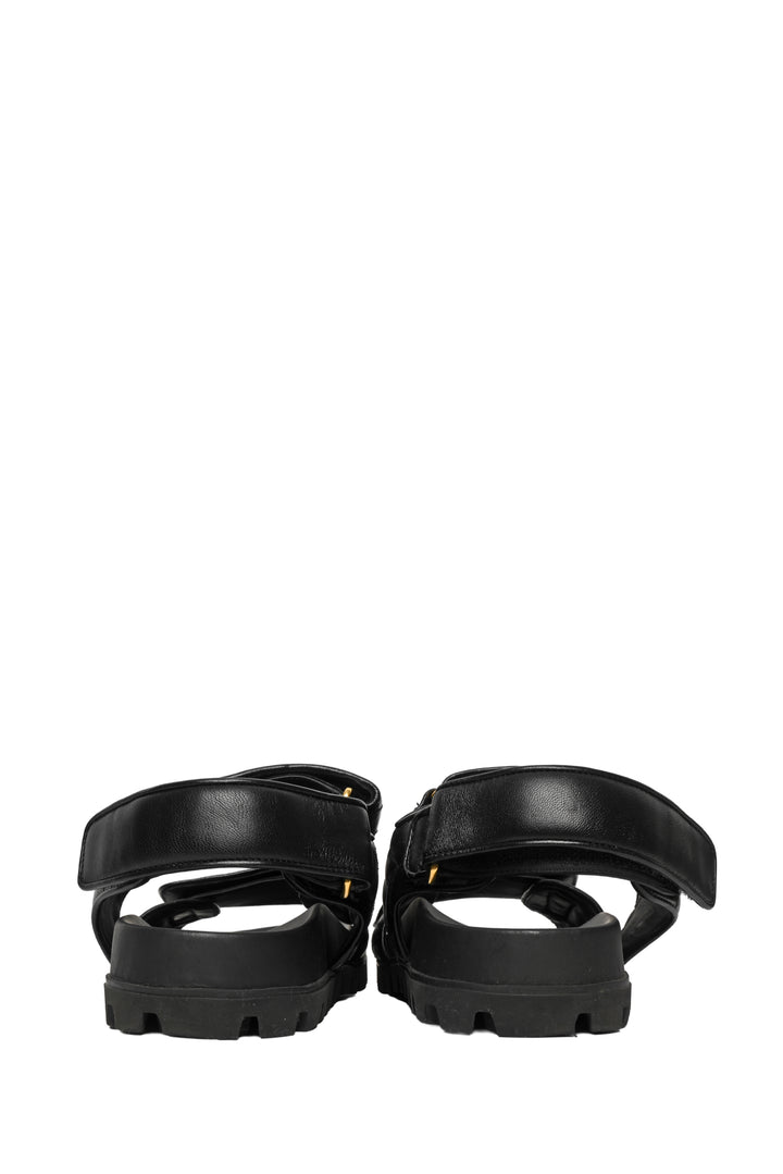 Miu Miu Size 38 Matelasse Leather Sport Sandals