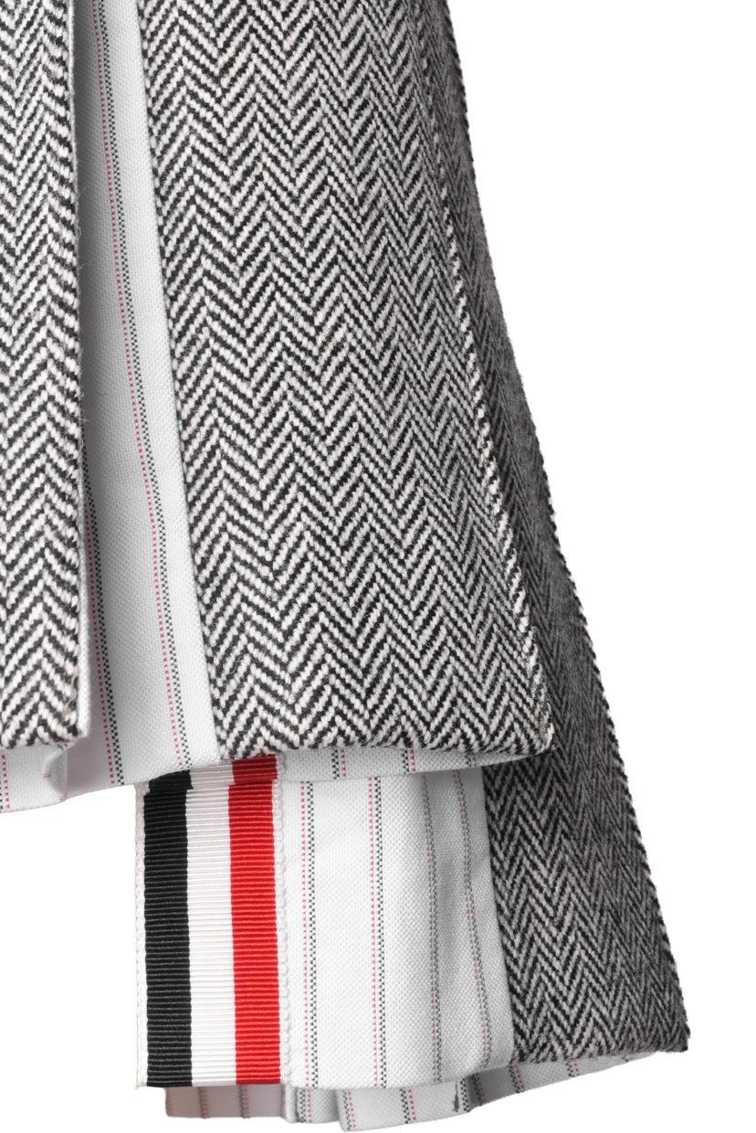 Thom Browne Size 38 Pleated Herringbone Mini Skirt