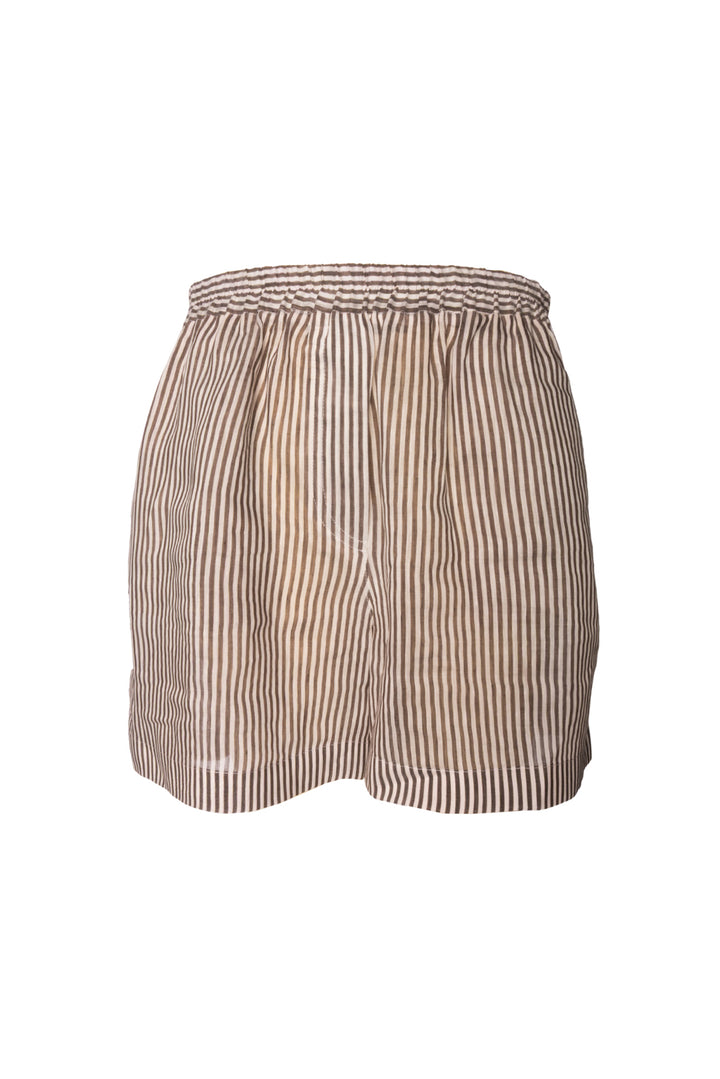 Brunello Cucinelli Size L Striped Linen & Silk-Blend Shorts