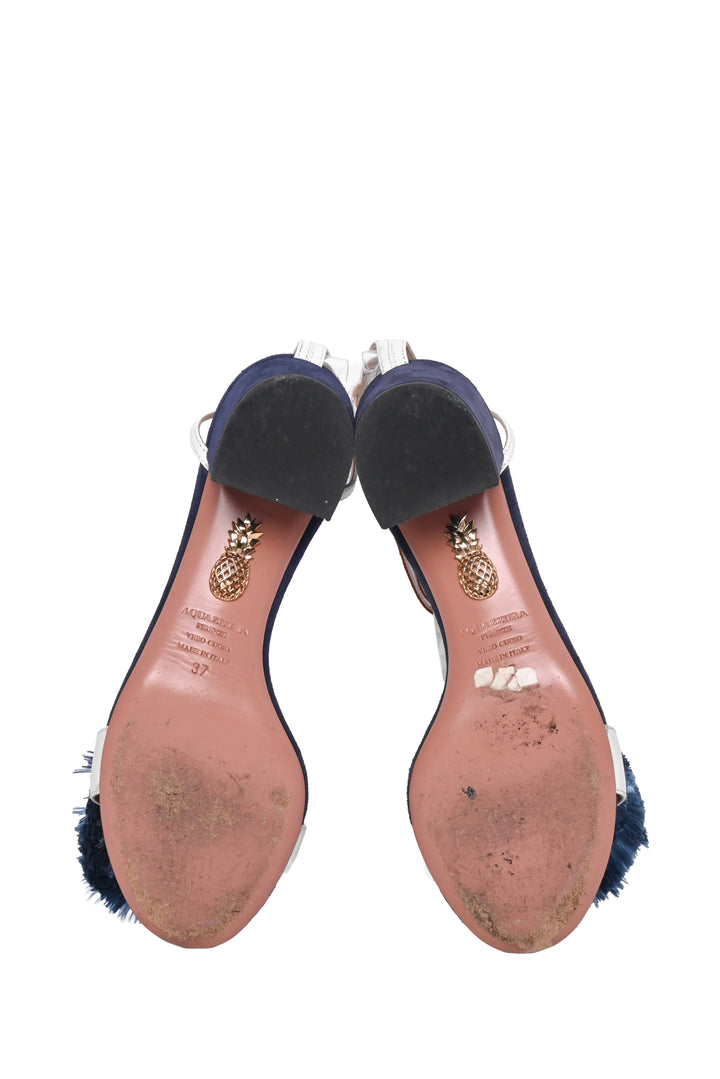 Aquazzura Size 37 Ankle Strap Fringe Sandals