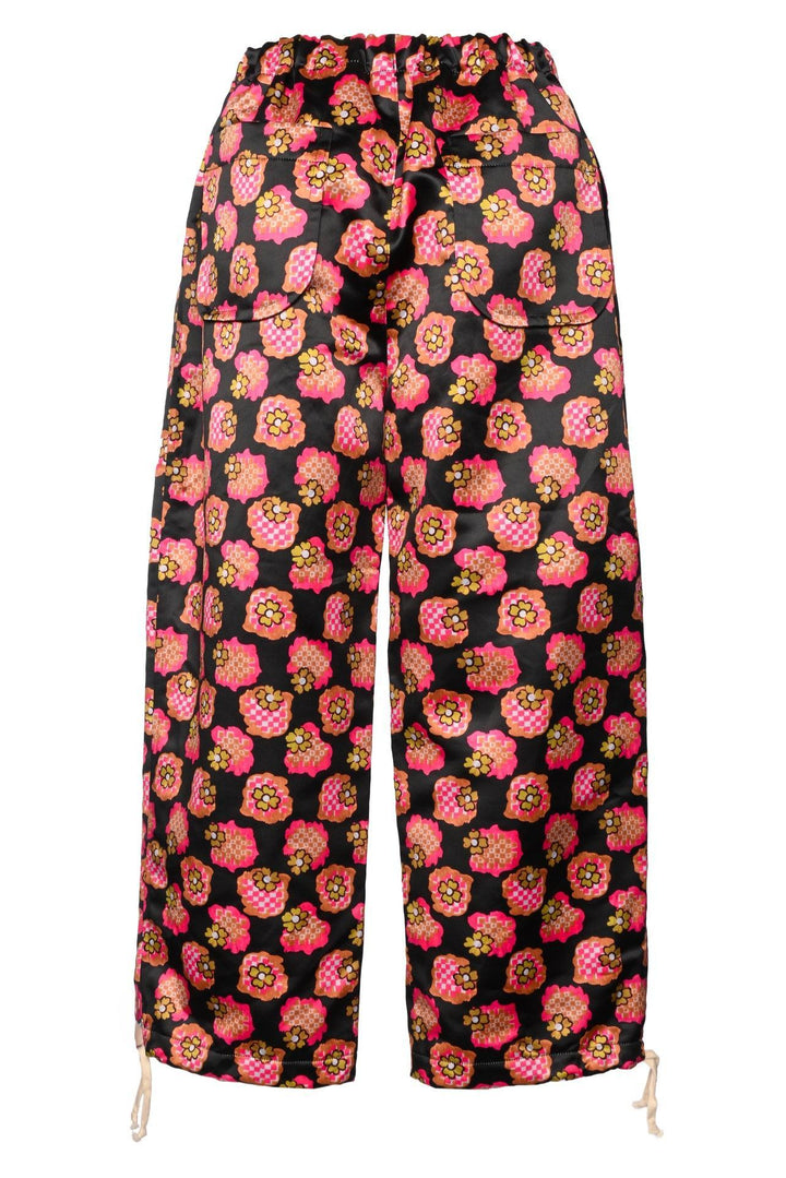 Comme Des Garcons Size S Satin Floral Print Lounge Pants