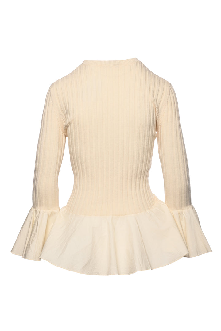JW Anderson Size XS Ruffled Ribbed Knit Sweater