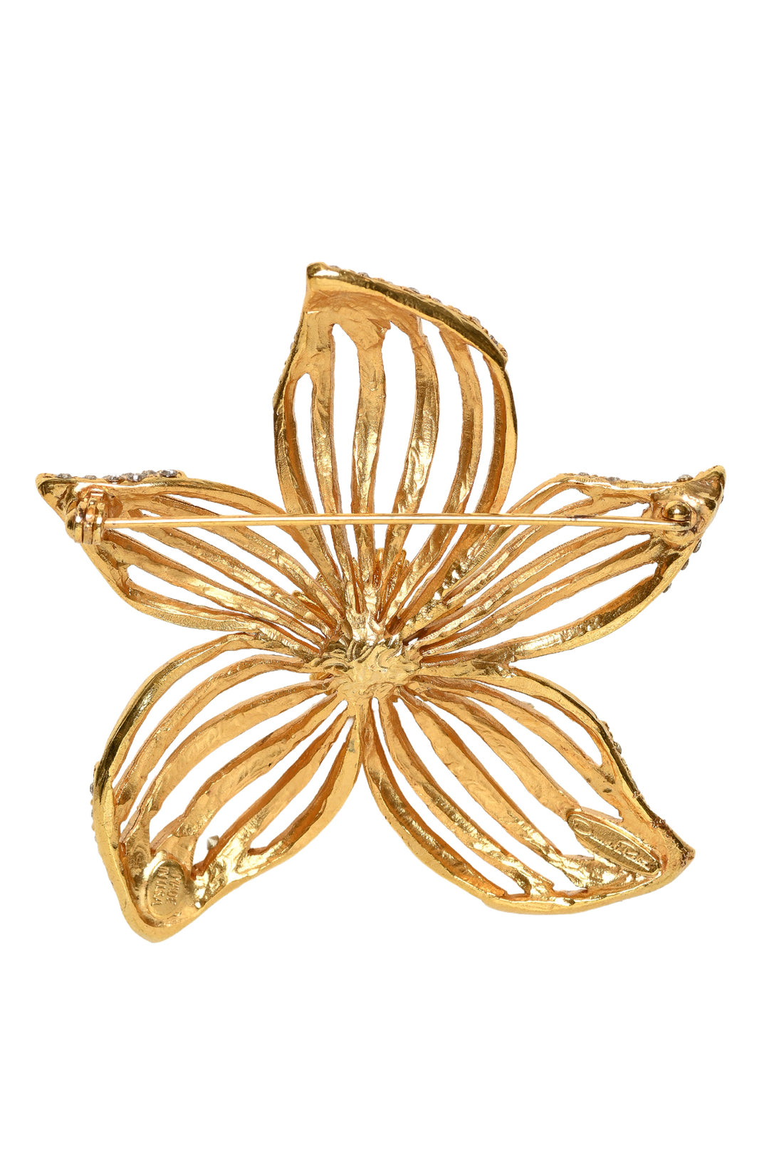 Oscar De La Renta Crystal Flower Brooch