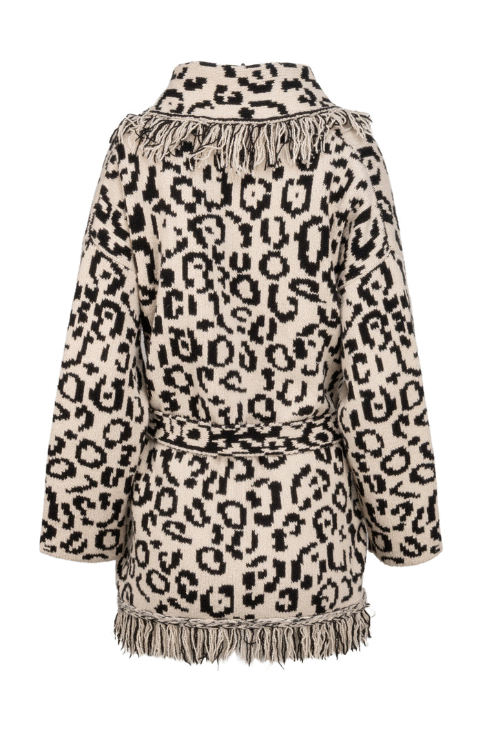 ALANUI Size XS Leopard Print Raw Cotton Macula Cardigan