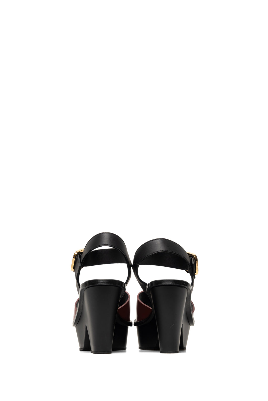 Marni Size 39 Leather Anatomic Platform Wedge Sandals