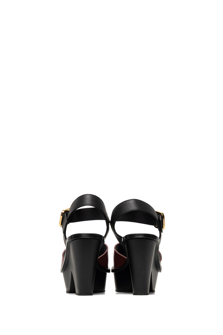 Marni Size 39 Leather Anatomic Platform Wedge Sandals
