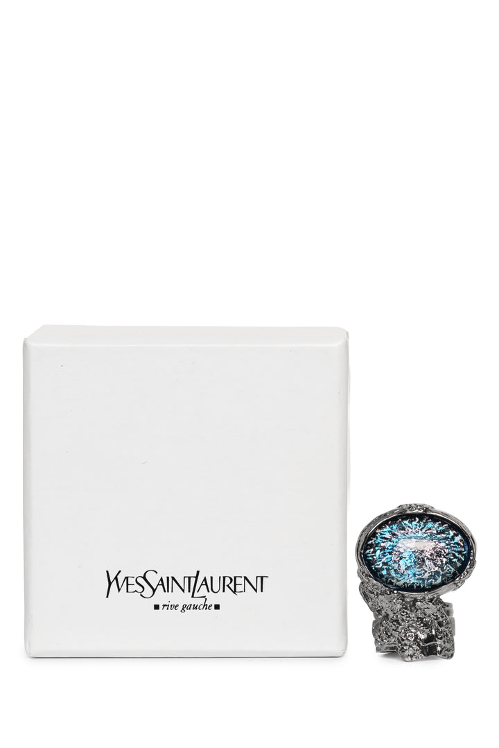 Saint Laurent Size 6 Metallic Resin Arty Cocktail Ring