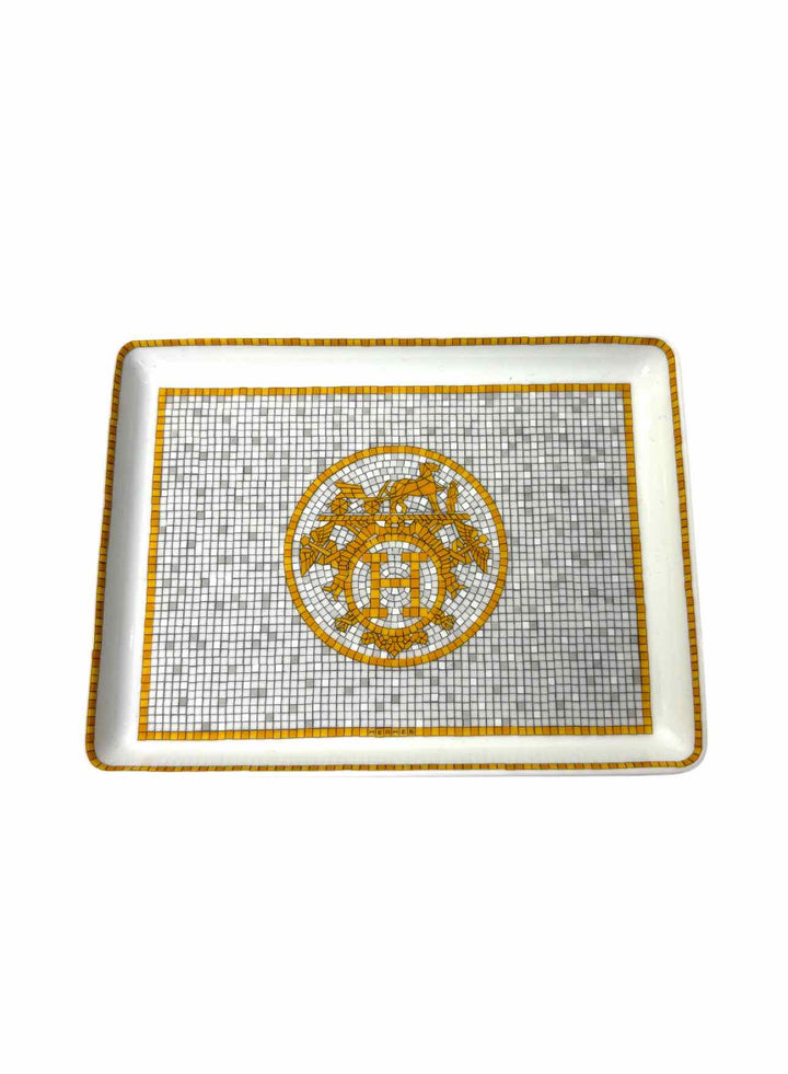 Hermes Mosaique Au 24 Gold Small Porcelain TrayMisc