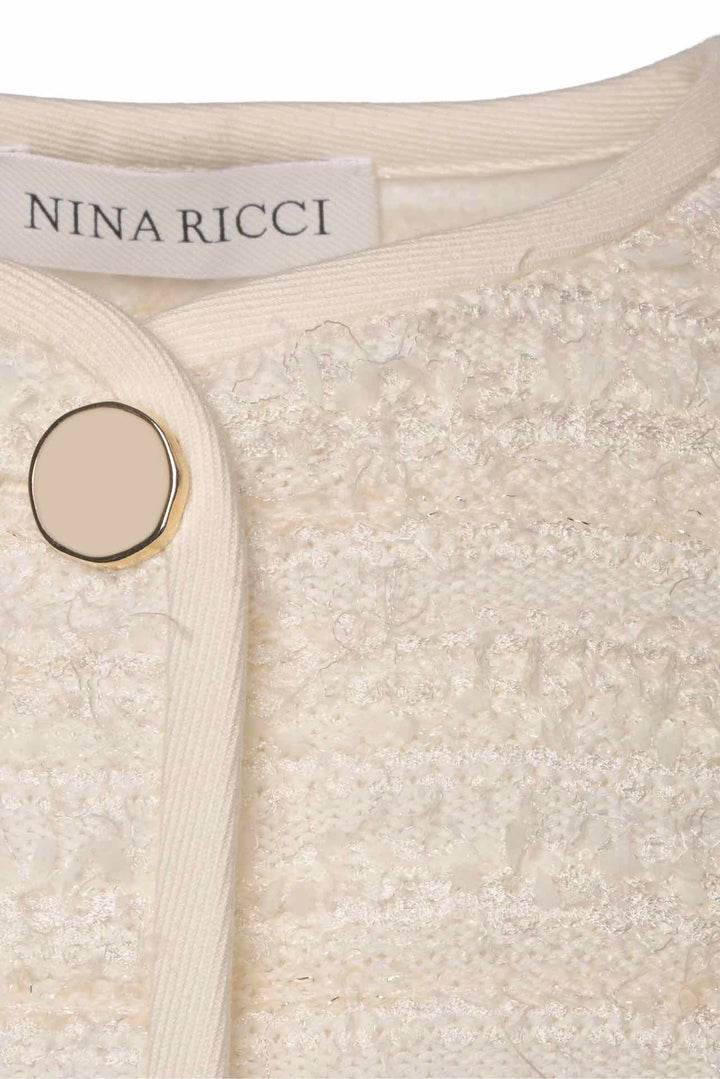 Nina Ricci Size S Cotton Blend Tweed Jacket