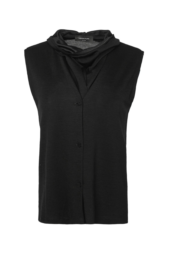 Fabiana Filippi Size XS/S Sleeveless Cowl Neck Knit Blouse