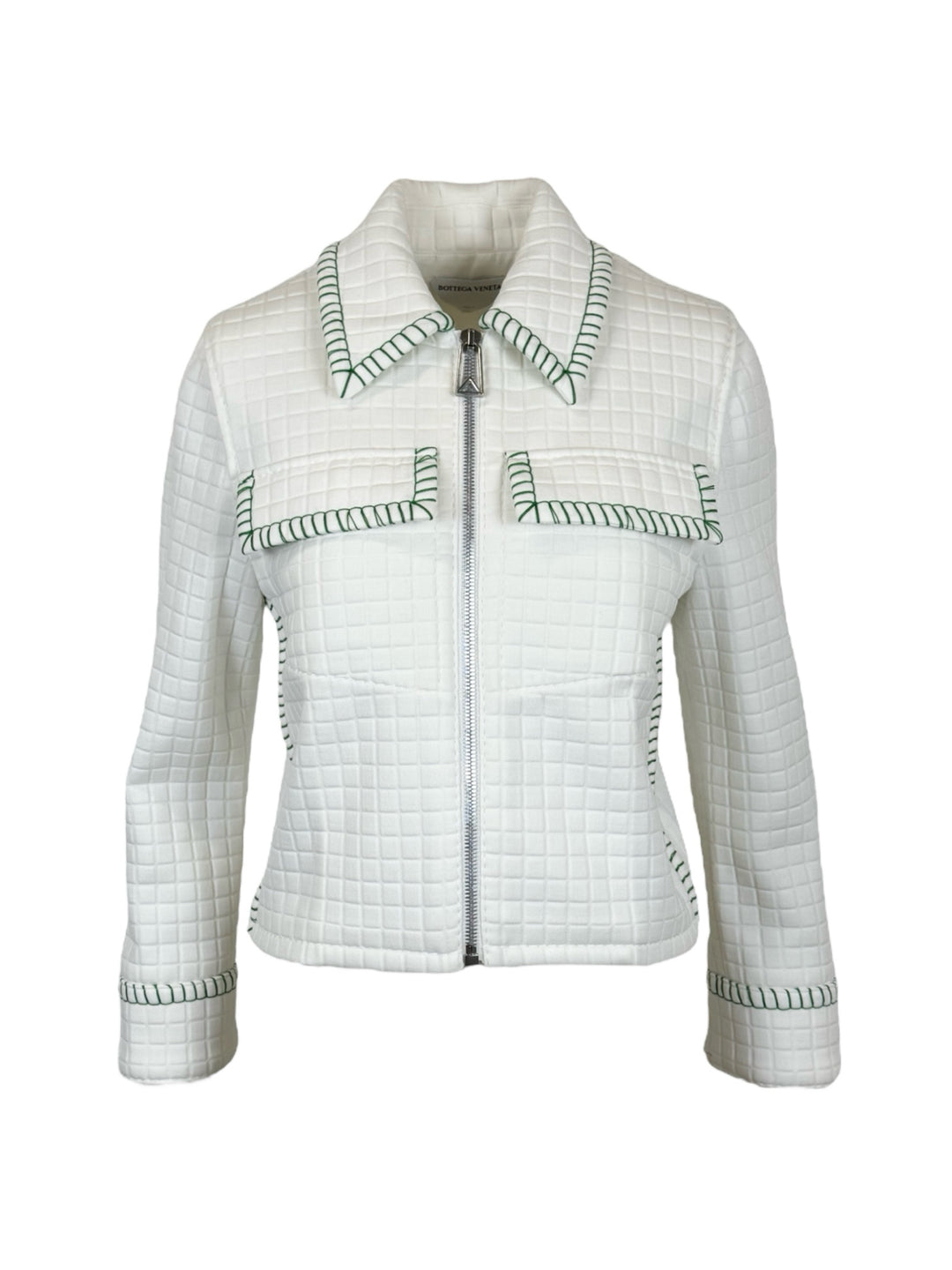 Bottega Veneta Size 40 Topstitched MatelassÃ© Jacket