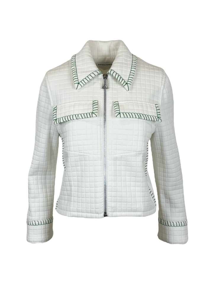 Bottega Veneta Size 40 Topstitched MatelassÃ© Jacket