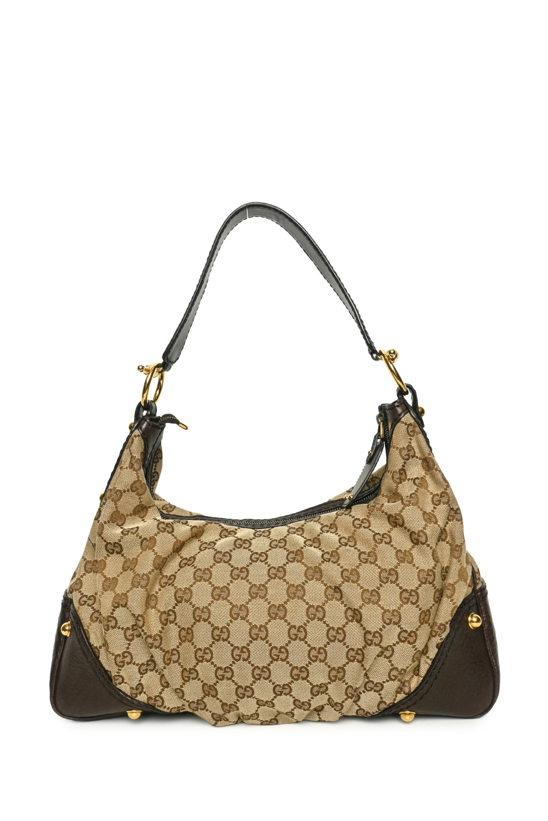Gucci Monogram Canvas Medium Jockey Hobo