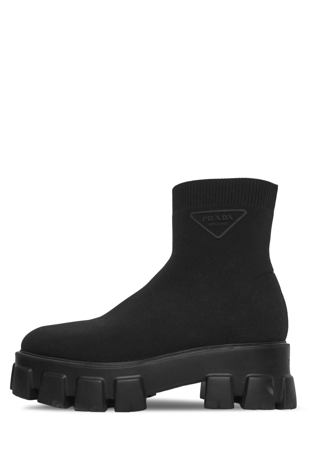 Prada Size 38.5 Monolith Lug Sole Knit Booties