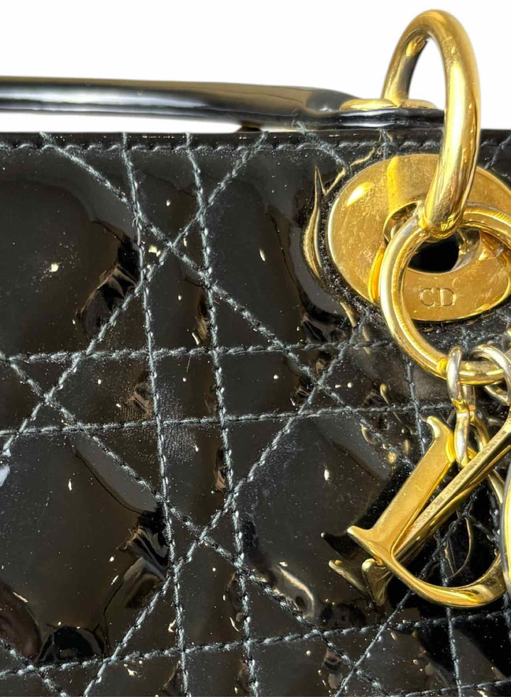 Dior Patent Leather Medium Lady Dior Purse