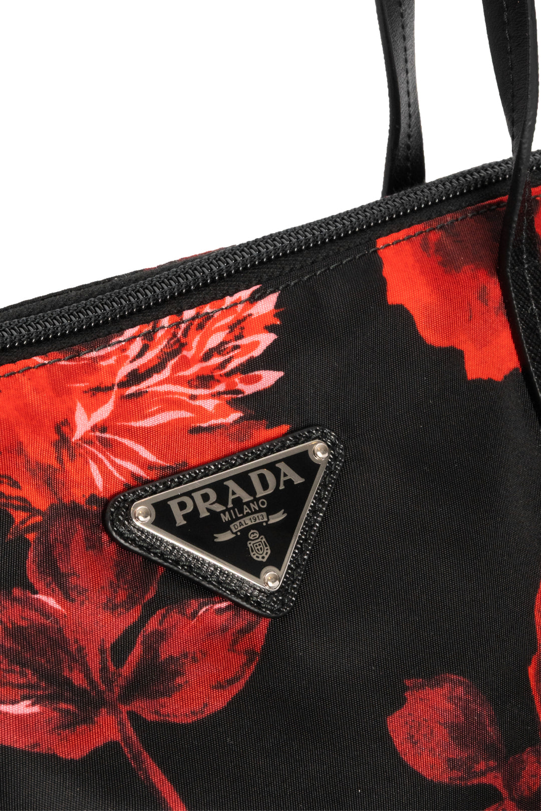 Prada Tessuto Nylon Saffiano Floral Print Tote