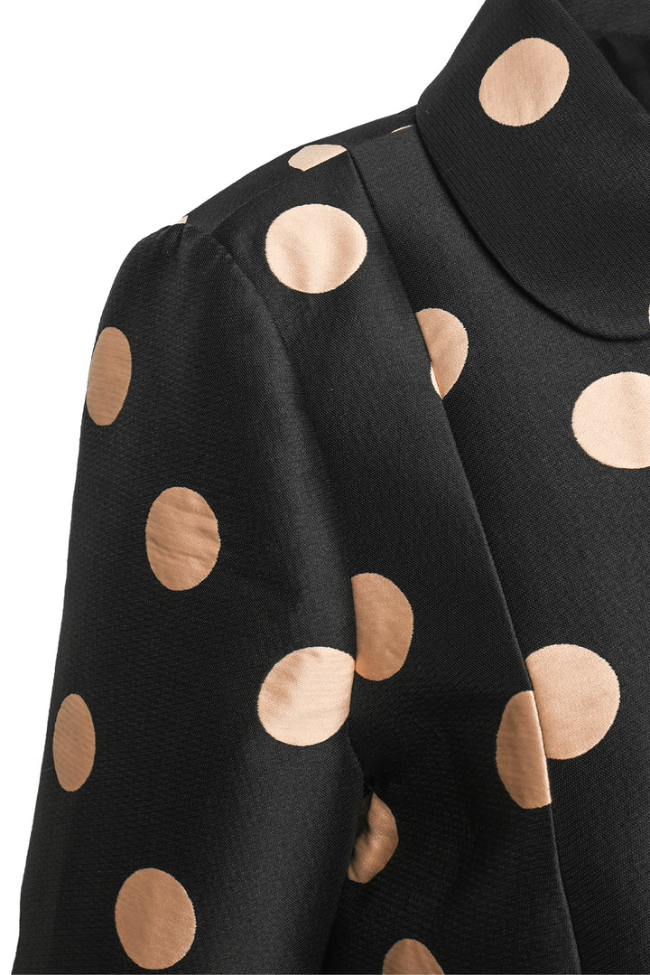 Red Valentino Size L Polka Dot Double Breasted Coat