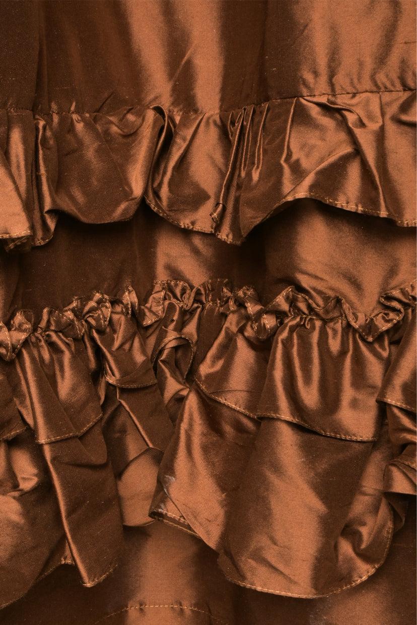 Cawley Size S Silk Ruffled Sleeveless Dress