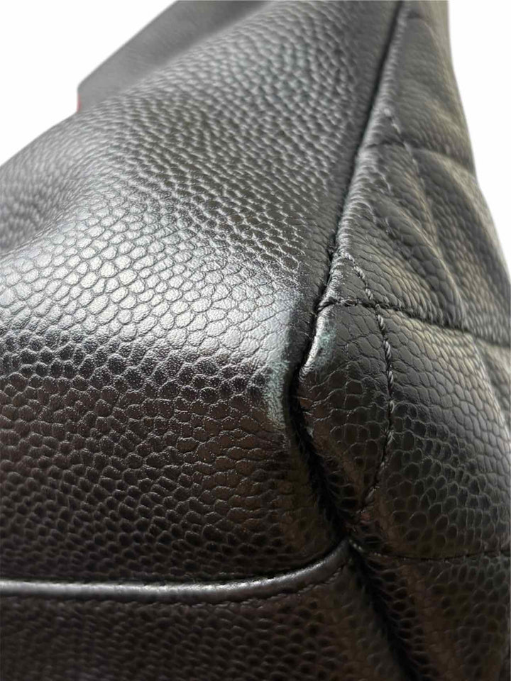 Chanel Black Caviar Quilted Leather Grand Shopping Tote Purse