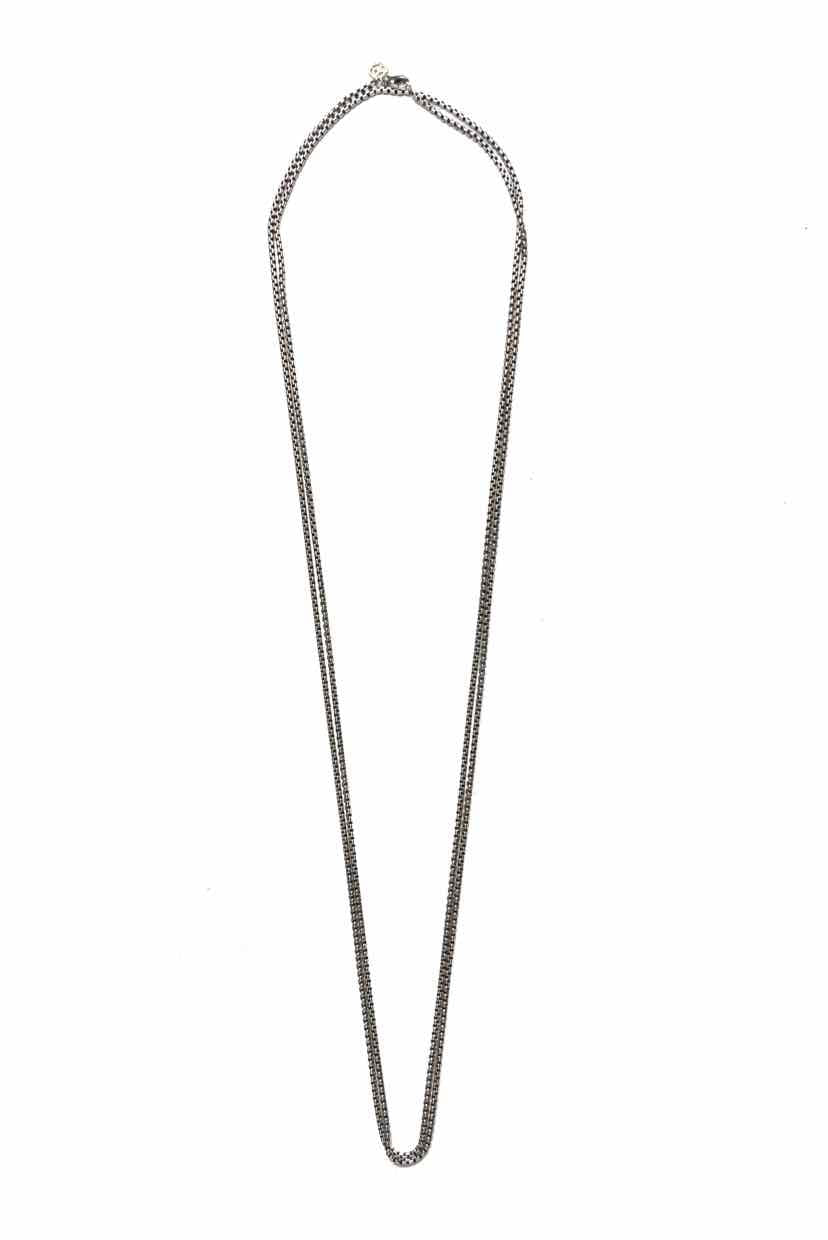 David Yurman Sterling Silver Box Long Chain Necklace