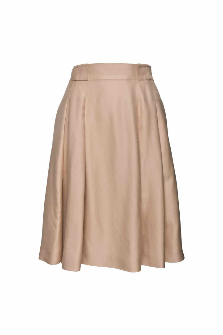 Chanel Size 8 2001 Silk Pleated Knee Length Skirt