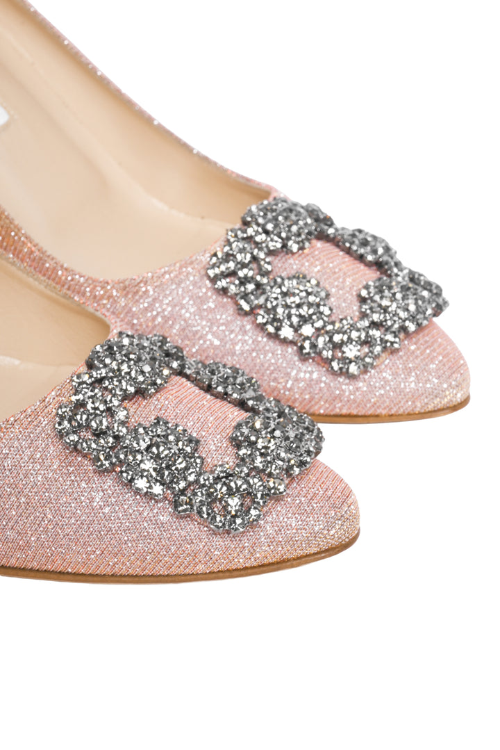 Manolo Blahnik Size 38 Hangisi Crystal Buckle Pumps